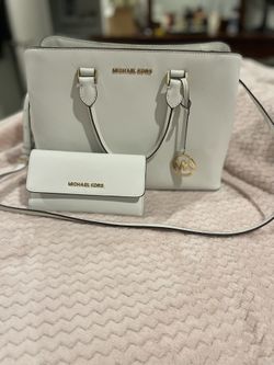 MK White Purse/tote/crossbody with Wallet