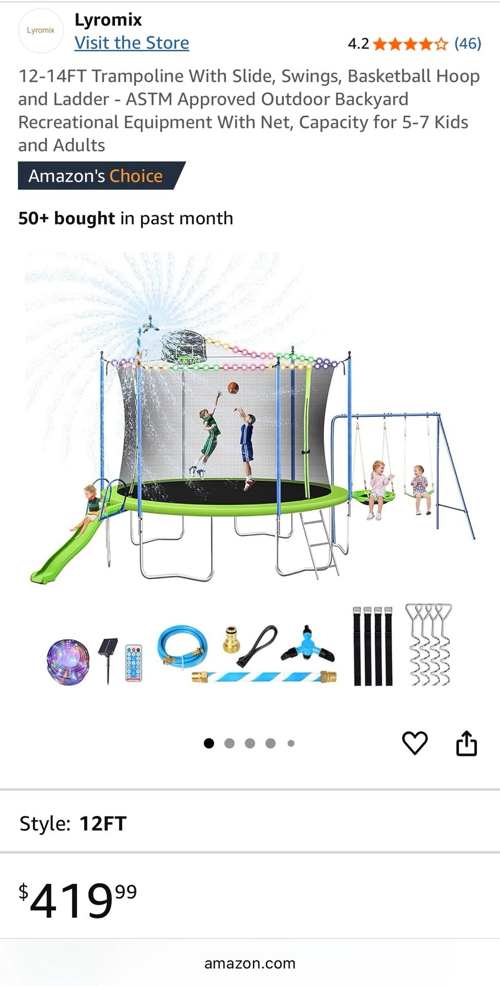 Trampoline Swing Set