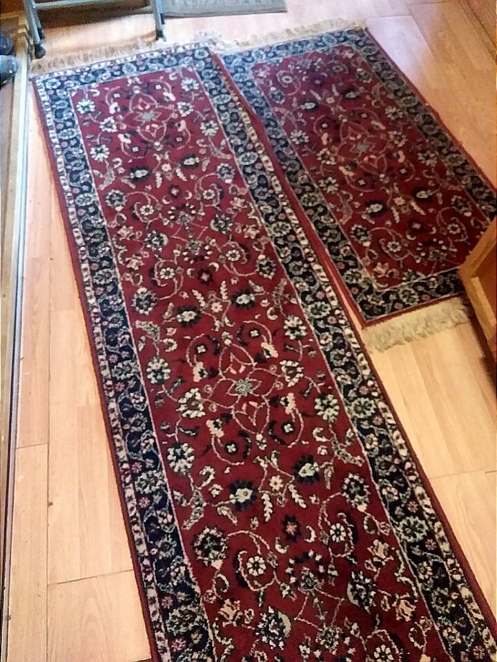 Vintage Woolmark Yun Damagasi turkish wool runner and rug