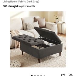 Plush Coffee Table Ottoman With Storage 