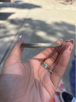 Greek style sterling bangle