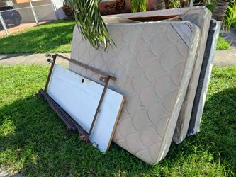 Mattress bedding, box, and door FREE JUNK