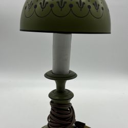 Vintage Underwriters Laboratories Portable Table Lamp 20.5” Metal Mushroom Tin