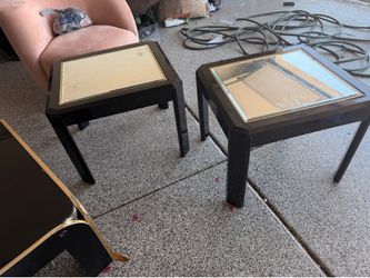 End tables 80 black and gold trim