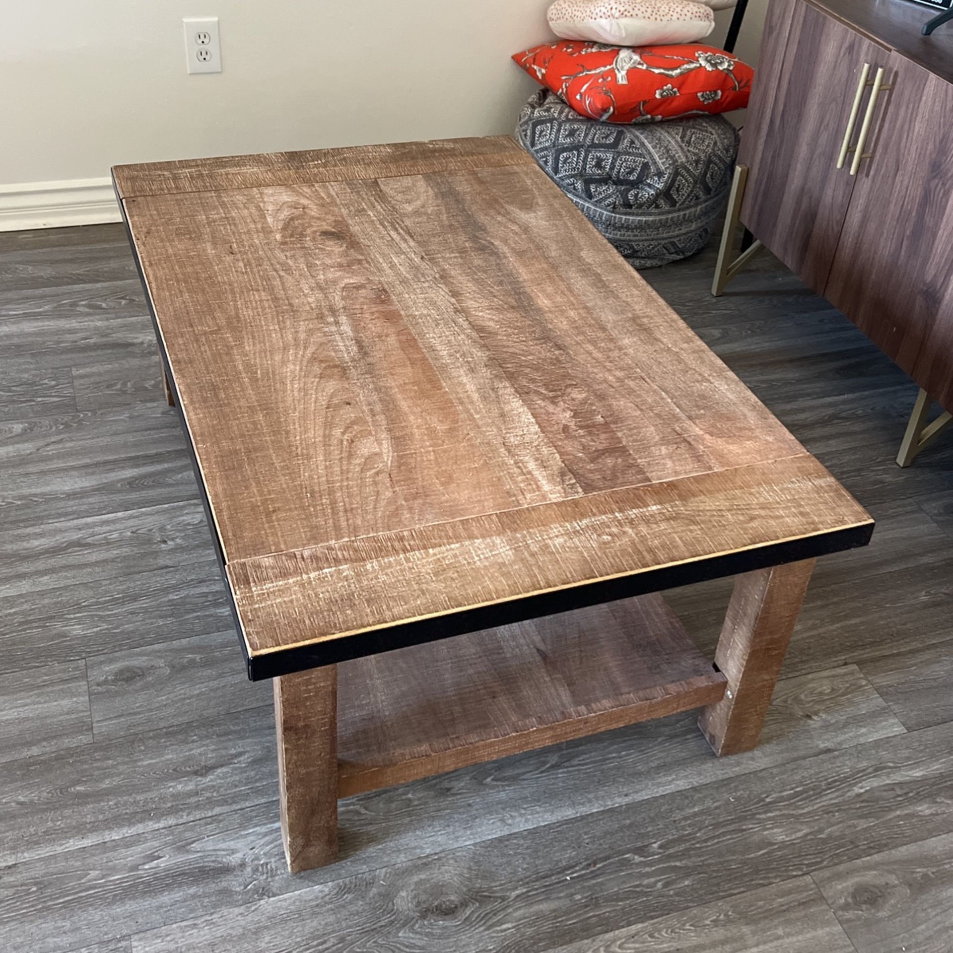 World Market Solid Wood Distressed Coffee Table for Sale in San Diego