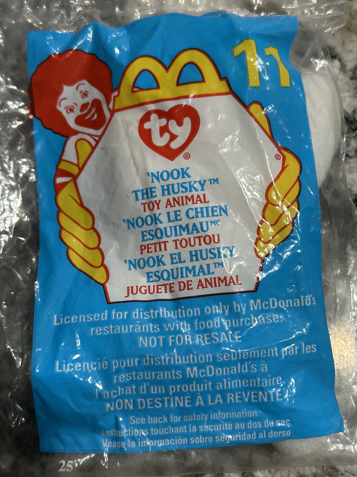 Ty Beanie Babies Nook The Husky #10 McDonald's Toy 1999 SEALED & Rare - Errors