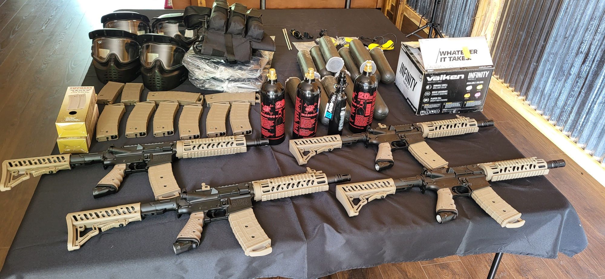 Paint Ball Tactical Setup For Four Players