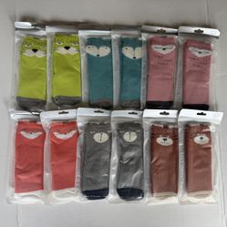 12 Pairs Adorable Cartoon Boys Girls Toddler Cotton Socks, Fits 1-3 Years Old Boys Girls Unisex Baby 