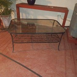Ikea Metal Flower Welded Coffee Table Great Condition Needs Glass Cleaned Is All