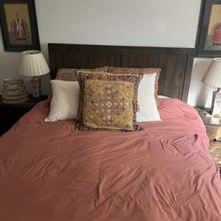 Queen bed & mattress barely used along with bureau & two nightstands