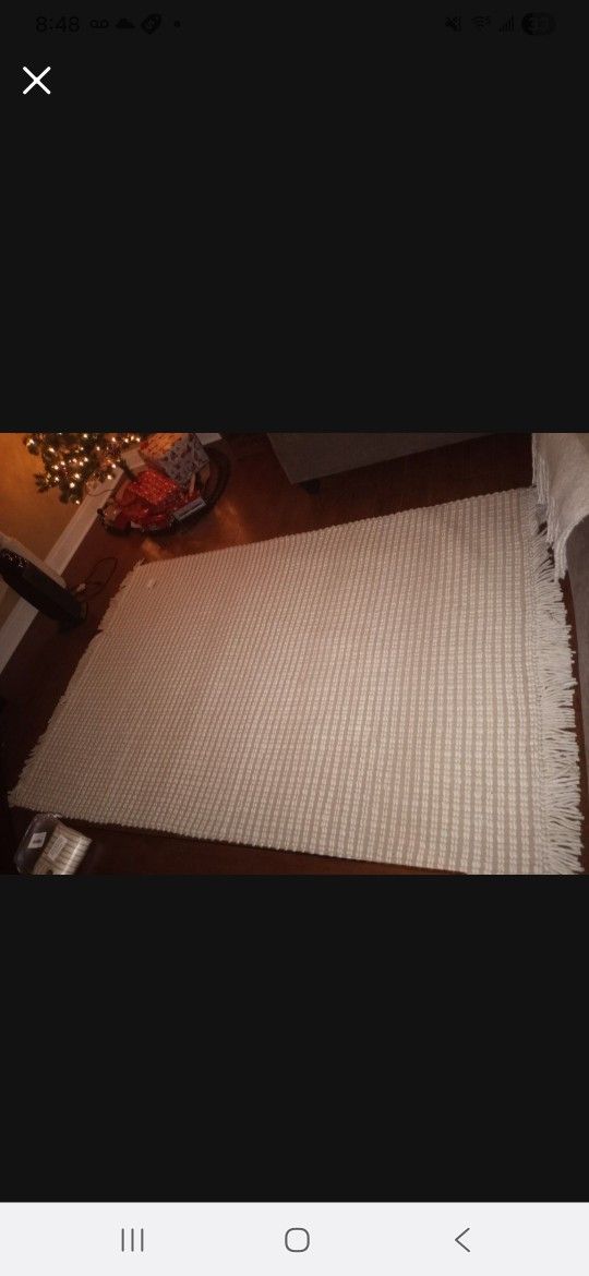 Beige & White Area Rug
