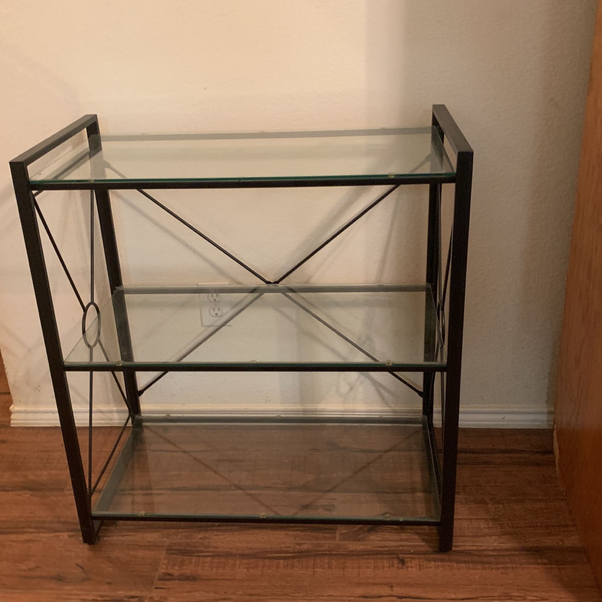 Shelf Metal With Glass Shelves 