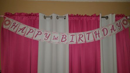 Donut theme 1st Birthday banner