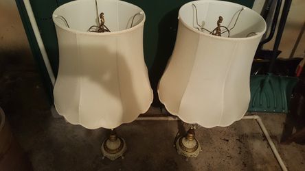 Pair of vintage midcentury ornate lamps