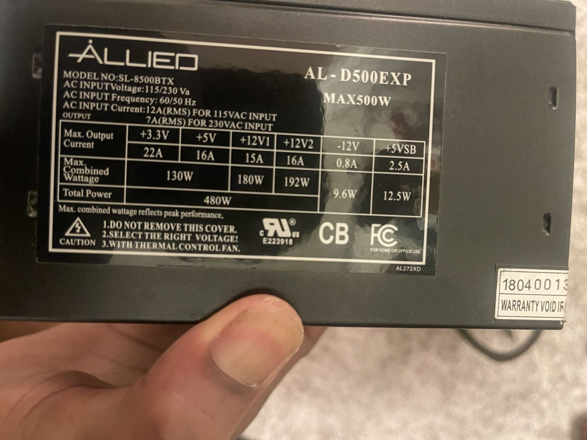 Allied 450W Power Supply