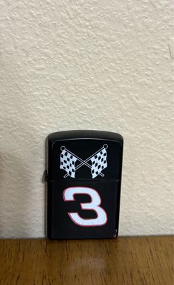 Dale Earnhardt #3 Nascar Zippo Collectible Lighter in black w/Racing Flags Untested