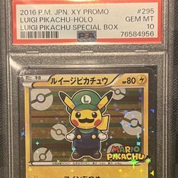 PSA 10 - Luigi Pikachu #295/XY-P Pokemon Japanese Promo for Sale