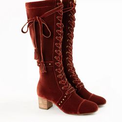 Joyfolie Woman’s Marita Tall Boots in Brick 6.5  Retail $228 New in Box, Box Torn.