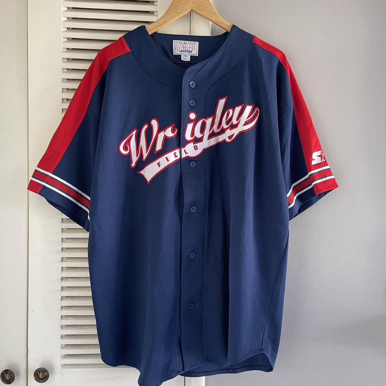 Vintage WRIGLEY Field Chicago Cubs Sewn Starter MLB Baseball Jersey 