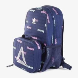 Reebok SCOUT  Backpack w/Detachable Lunchbox, Water resistant, NAVY STACK NEW