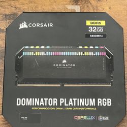 Corsair DOMINATOR PLATINUM RGB 5600 MHz 32GB (2x16GB) DDR5 DRAM Memory Free Ship