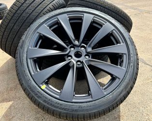 FREE DELIVERY NEW OEM SET 2025 Tesla Model X Plaid Wheels 265/35/22 and 285/35/22 Pirelli A/S