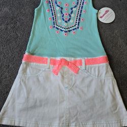 Girls Size 8 Skirt Romper Outfit