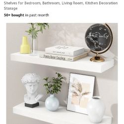 Floating Shelves Set Of 2 White In Color 