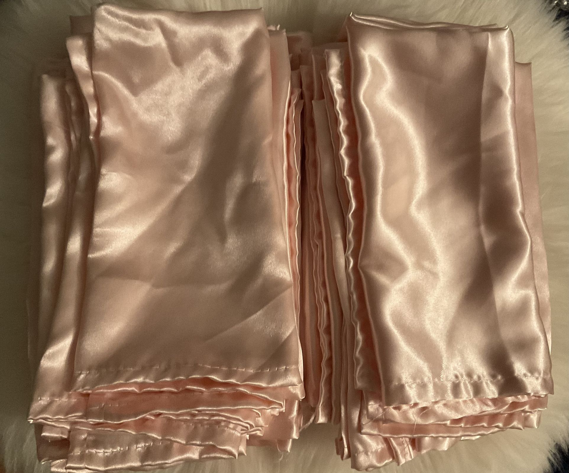 30 Pink Satin Napkins-19”