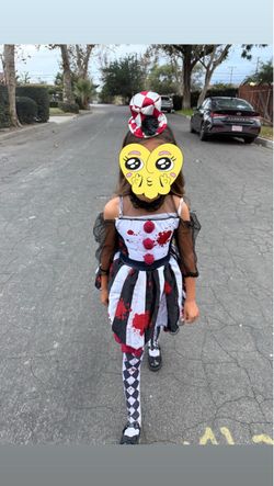 Girls Evil Clown Halloween Costume Set