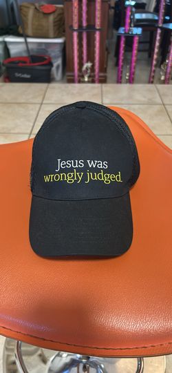 JESUS WAS WRONGLY JUDGED Adult Baseball Hat Cap