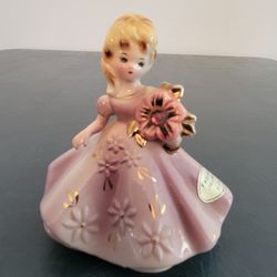 Vintage Josef Originals Ceramic February Birthday Girl Figurine
