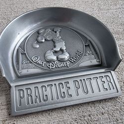 Vintage Walt Disney World Mickey Mouse Practice Putter Desk Golf Metal Mini