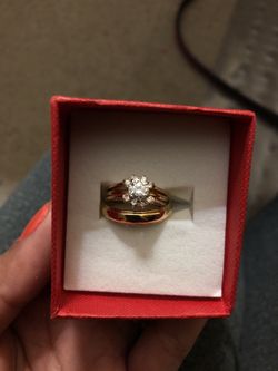 Engagement ring and wedding ring