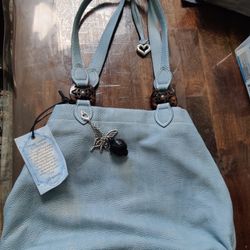 Baby Blue Vintage Leather Collection Brighton Bag