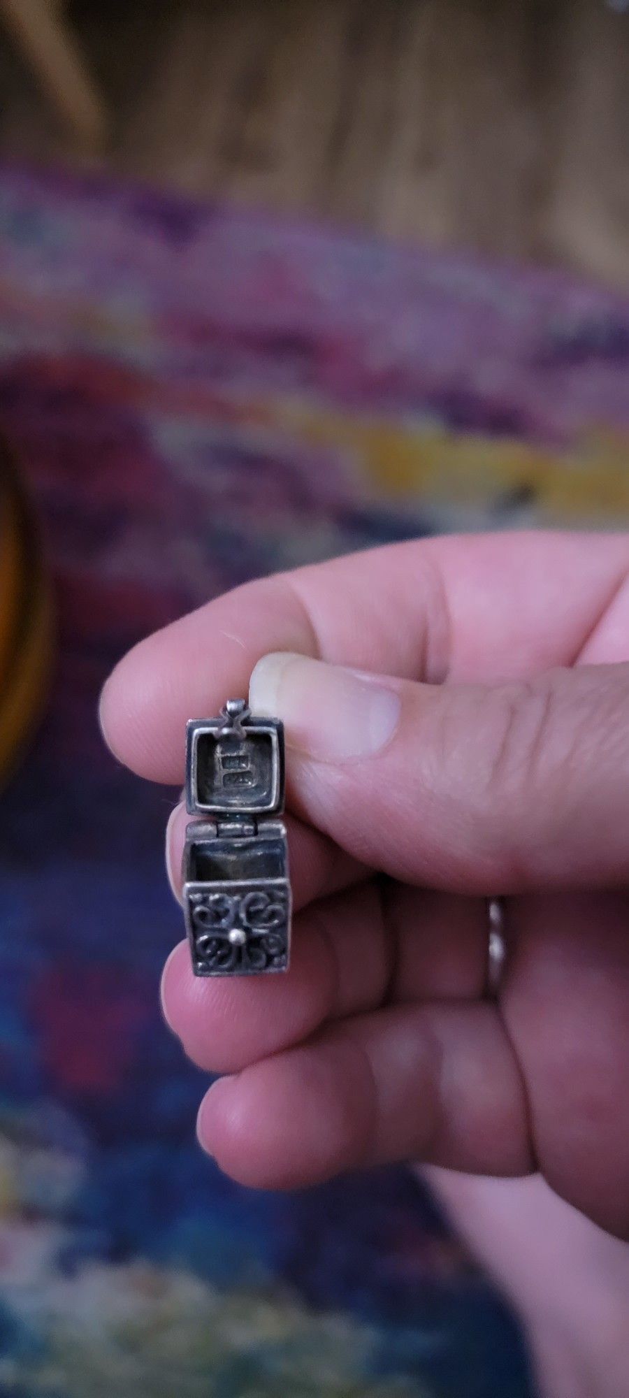 Vintage Prayer Box Necklace Charm