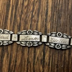 World War Ii Era Forget-Me-Not Bracelet 6.5 Inches