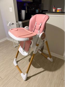 Pink highchair