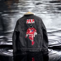 Akira black Levi’s fur vintage jacket rare anime dbz