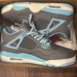 Jordan 4s blue, grey, and white