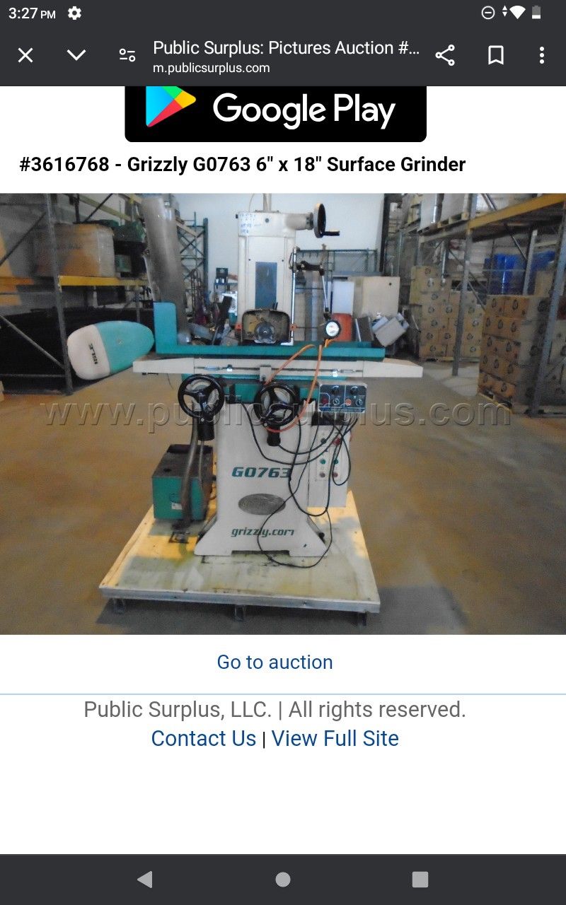 Grizzly G0763 6"x 18" grinding table