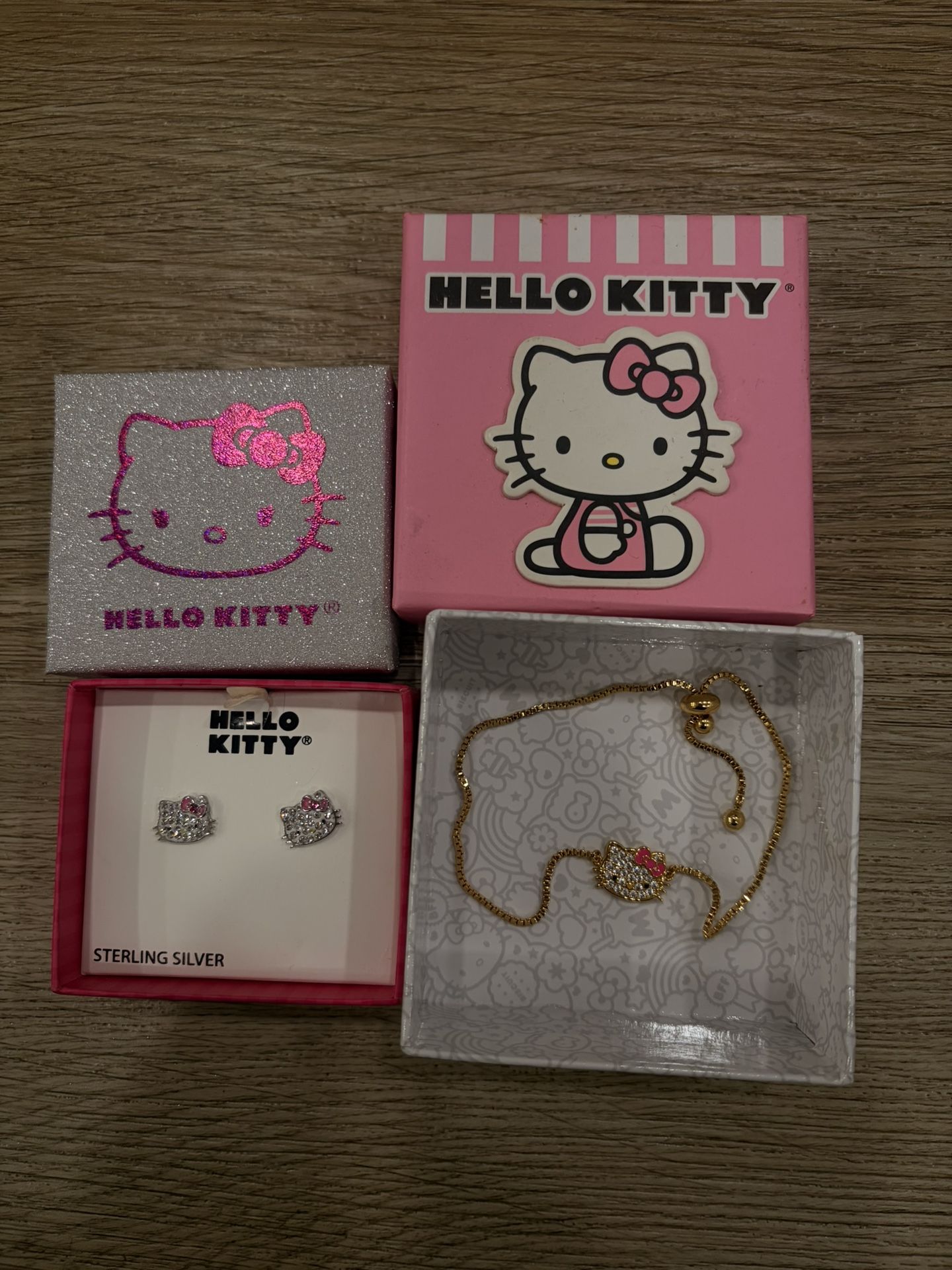 Hello kitty Watch, Finger Watch, Earrings, Bracelet