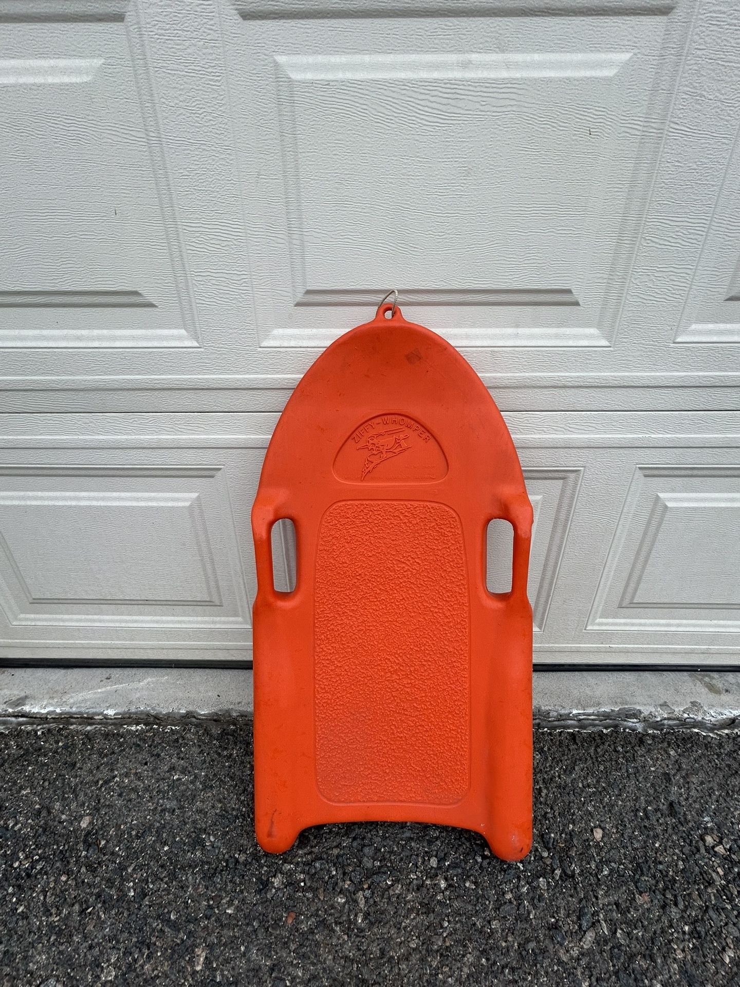 Vintage ZIFFY WHOMPER Orange Plastic Snow Sled 80s 1980s Classic Very good Quality