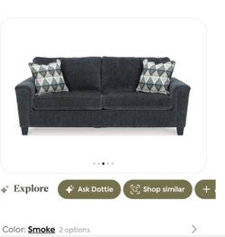 Ashley Abinger Smoke Gray Sofa & Loveseat – Like New