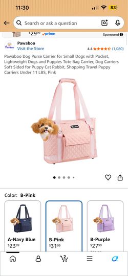 Pawaboo dog carrier purse