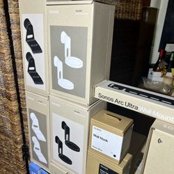 Sonos Wall Mounts:  Era 300 Wall Mount (x2), Arc Ultra Wall Mount, Era 100 Wall Mount(x2) Brand New Sealed Available In Black Available In White