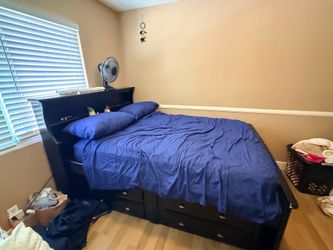 Full size bed with storage