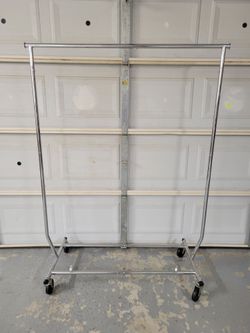 Rolling Adjustable Large Clothes Hanging Rack on Wheels