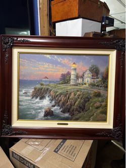 Beautiful framed limited edition canvas print of Victorian Light by Thomas Kinkade