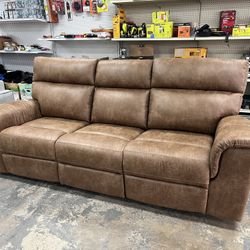 Lawrence Fabric Manual Recliner Sofa 